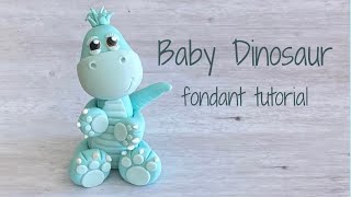 Fondant Baby Dinosaur - step by step tutorial - (weights and tools included)