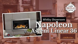 Napoleon Ascent Linear 36 Gas Fireplace - Burning at our Whitby Showroom (BL36)