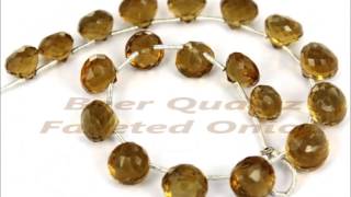 Beer Quartz Semiprecious Gemstone Beads and Briolettes - www.rajtradingcorp.com