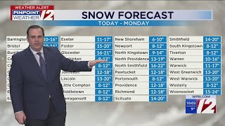 Town by town snow forecast for RI, SE Mass.