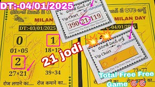 MILAN DAY 04-01-2024 free otc satta matka 100% Fixx single ank tricks MILAN DAY Don't miss