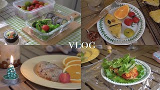 #治愈系vlog# 低卡特辑 ｜ 奶味溶豆 · 桑葚杏仁司康 · 珍珠奶茶 · 香葱火腿司康 ·拿铁 ·紫菜包饭便当 ·  蔬菜三明治