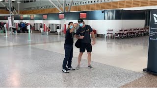 Sex life star Adam demos flies out of Sydney after hotel Quarantine