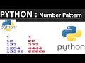 Python Number pattern program | Triangle pattern