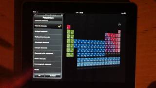 EMD PTE (free periodic table) app demonstration on iPad