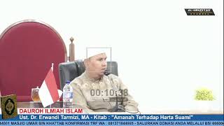 🔴(LIVE) Dauroh Bersama Ust. Dr. Erwandi Tarmizi, MA - Kitab : "Amanah Terhadap Harta Suami"