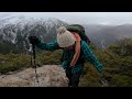 climbing the avalanche peak in winter.