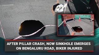 After pillar crash, now sinkhole emerges on Bengaluru's Brigade Road, biker reportedly injured