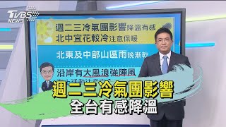 週二三冷氣團影響 全台有感降溫｜TVBS新聞