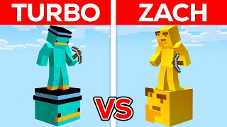 Casa en un SÓLO BLOQUE de TURBO vs ZACH en Minecraft!