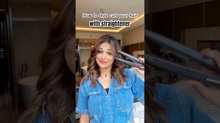 How to curl your hair with straightener | Easy hair style hack | #ytshorts #shortsviral #shorts