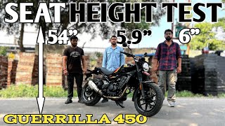 New Royal Enfield Guerrilla 450 | Ultimate seat height test | PoweronTorque