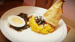 Pulao with egg, papad ##Dish name - Baked eggchilli papadia pulao##