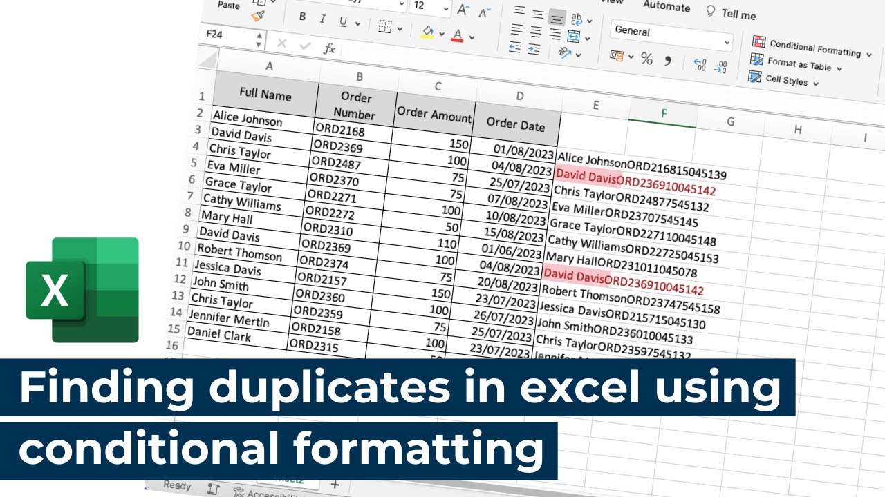 Finding Duplicates In Excel Using Conditional Formatting - YouTube