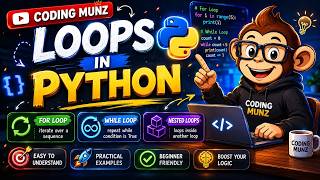 Loops in Python 🔥 Explained for Beginners | for loop & while loop