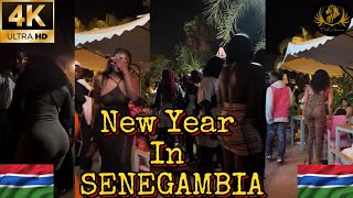 [4k] 🇬🇲 New Year Celebration Walk Tour From SENEGAMBIA To VILLAGE MALL In KOTU [ The Gambia]