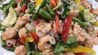 How to make salmon salad/របៀបធ្វើភ្លាត្រីសាម៉ុន