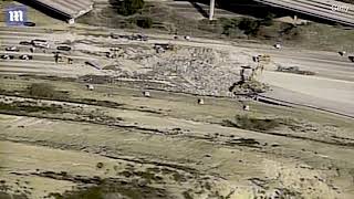 Northridge quake causes Santa Monica Freeway to crumble in 1994