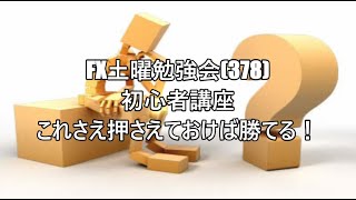 FX土曜勉強会(378)初心者講座　これさえ押さえておけば勝てる！