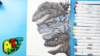 How to Draw Godzilla Faces