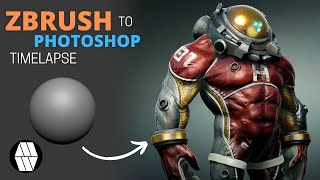 ZBrush to Photoshop Timelapse - Astro Character Concept