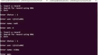 File Structures Lab Program 4 Demo