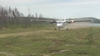 Quick Twin Otter take off from Andrew Lake airstrip