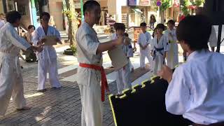 佐々木道場演武会　オレンジ帯による板割り