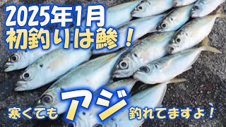 2025年　初釣り行ってきました。寒くても釣れますアジ釣り！