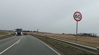 Driving from Lendemarke to Stensved in Denmark. 4K. 2160p. 24/01-2025