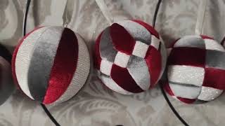 Christmas baubles made in Kimekomi technique