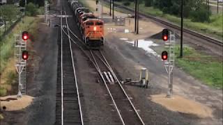 Two BNSF Trains Meet