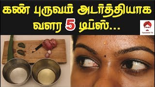 #Eyebrows கண் புருவம் அடர்த்தியாக வளர 5 டிப்ஸ் || How to grow eyebrows thicker naturally @ home