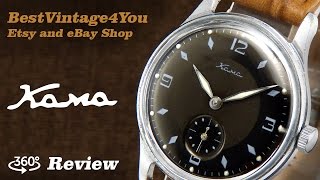 Hands-on video Review of Kama Compressor Pilots Style Soviet Dress Watch From 1957