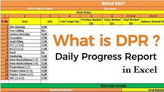 DPR | What is Daily Progress Report | Construction DPR | By Build Pact | PART-1