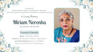 In loving memory of MIRIAM NORONHA || 23.05.2026 ||