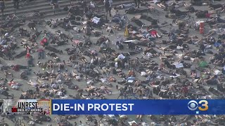 Hundreds Participate In Die-In Protest At Philadelphia Museum Of Art