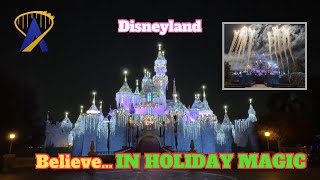 Believe...In Holiday Magic Fireworks Spectacular - Front Row Sleeping Beauty Castle Disneyland 2024