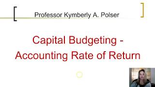 Ch 24 Ep 3 Accounting Rate of Return