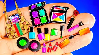 18 DIY PAPER COSMETICS FOR BARBIE AND LOL DOLL/ PAPER LIPSTICK, MASCARA, EYE SHADOW / REAL WORK!