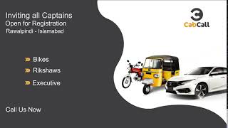 Register your Bike, Rikshaw, and Executive Category Car With CabCall and earn more with us