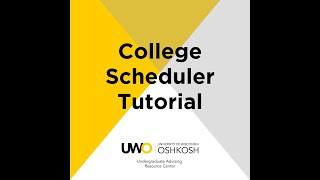 College Scheduler Tutorial