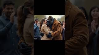 Gorilla hugging pregnant women #viralshort #gorila #animallover #nature #explore #emotion #shortfeed