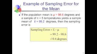 Chapter 7.1 "Sampling Error"