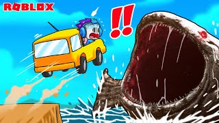 BALAPAN MOBIL KITA JUMPING MASUK KE DALAM MULUT THE BLOOP DI ROBLOX!!