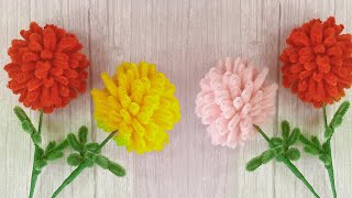 DIY How To Make Pipe Cleaner PingPong Flower | Pipe Cleaner Flower | Chenille stems flower tutorials