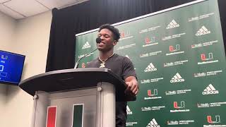 Miami Hurricanes DB Jaden Davis post-Texas A\u0026M