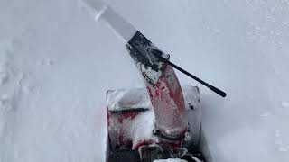 Honda hs622 snowblower with tracks. Predator engine in deep snow.