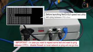 E1 G.703 to Ethernet Conversion Real Throughput test with NetIO-GUI Client - Server Utility