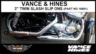 Harley Davidson Vance & Hines Twin Slash Slip on Install Sportster